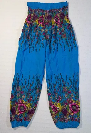 Womens Boho Harem Wide Leg Drop Crotch Palazzo Pants Size S Hippie Artsy thumbnail 1