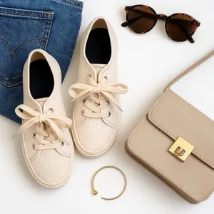 Tommy Hilfiger Toni Monogram Canvas Sneakers White Lace Up Women's 8.5M in GUC thumbnail 2