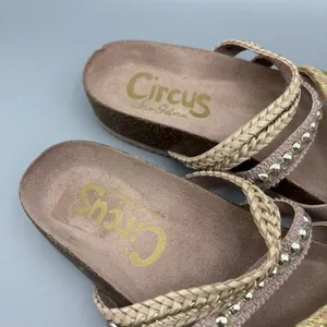 Circus Sam Edelman Oleander Shoes Size 7 Metallic Gold Pink Braided Sandals thumbnail 6
