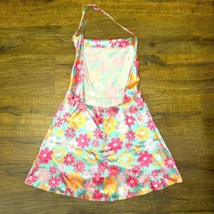 SHEIN 90s Allover Floral Print Tie Cowl Neck Backless Satin Cami Dress thumbnail 8