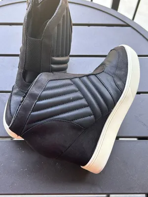MIA Kaleb Quilted Ankle Wedge Sneakers Zip Black 9M Casual thumbnail 8