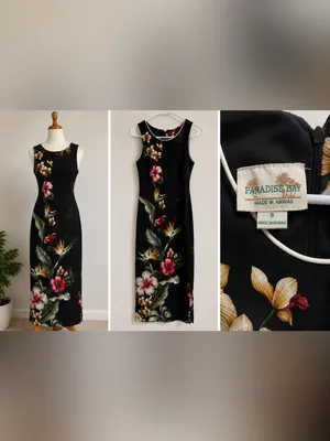 Paradise Bay I Made in Hawaii Sleeveless Maxi Dress I Tropical Floral Print thumbnail 2