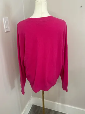 Madewell (Re)sponsible Cashmere Oversized Crewneck Sweater‎ pink Sz Large Medium thumbnail 3
