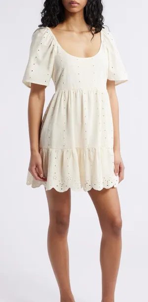 Rip Curl Cream Eyelet Dress thumbnail 1