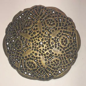 Vintage Brass Tone Round Boho Belt Buckle thumbnail 1