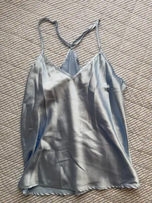 Shein Pajama Set Satin Blue thumbnail 2