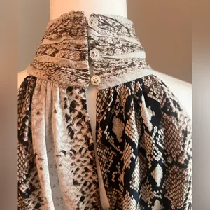 Joie Erola Mock-Neck Snakeskin Print Top – Size Small thumbnail 5