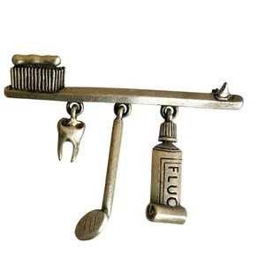 JJ Jonette Jewelry – Vintage Pewter Dentist / Dental Hygienist Brooch thumbnail 3