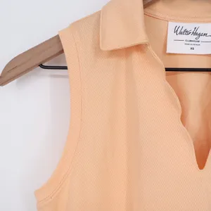 Walter Hagen Clubhouse Scallop Sleeveless Golf Polo Peach Fuzz Womens XS thumbnail 4