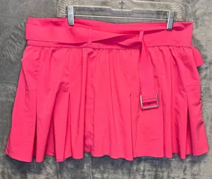 2277 | OFFLINE by Aerie Real Me Belted Pleated Skort Pink Womens XL Barbiecore thumbnail 1