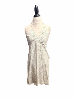 Abercrombie & Fitch Ivory Floral Babydoll Halter Dress Sz S thumbnail 4