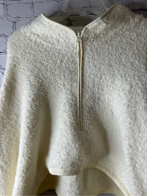 NWT skims fuzzy cream colored crop sweat shirt thumbnail 5