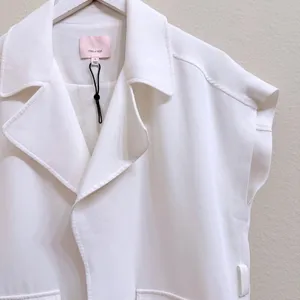 Cinq a Sept White‎ Sleeveless Blazer Womens Small Vest Utility Pocket Jacket thumbnail 3