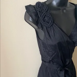 Max Studio Black Wrap Tie Front Blouse size xs thumbnail 4