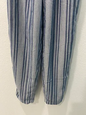 American Eagle Linen Blue Striped Pants Size Xs thumbnail 3