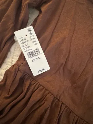 PacSun Brown Long Sleeve Top Cropped Ruffle thumbnail 2