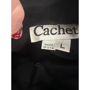 Vintage Cachet Velvet Black Cardigan Jacket Large Faux Fur Party‎ Wear Glamour thumbnail 6