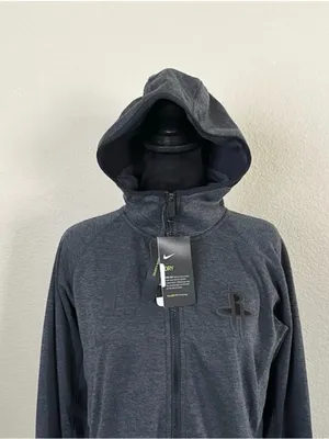 Nike Women's Dark Gray Full-Zip Hooded Jacket thumbnail 3