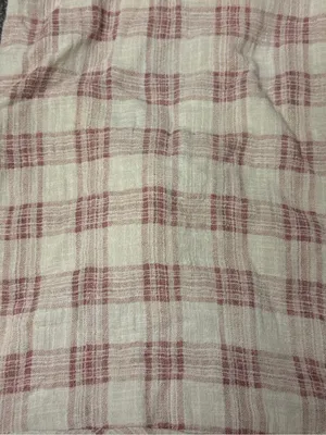 Olivaceous Plaid Mini Cotton Gauze Dress Pink Cottagecore Open Back M Ruffle Hem thumbnail 6
