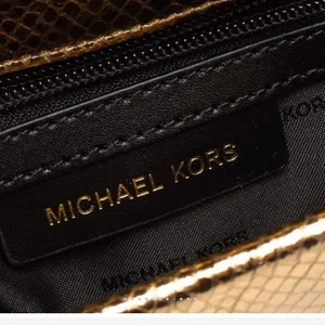Michael Kors Black and gold python, Sloane crossbody thumbnail 3