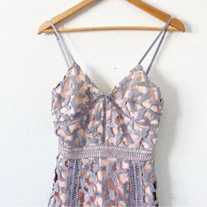 Anthropologie Elliatt Tingle Floral Lilac Overlay Wedding Guest Lace Midi Dress thumbnail 3