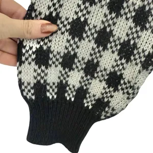 Vintage Black White Check Wide Stitch Rainbow Detail Crew Neck Sweater size S thumbnail 10