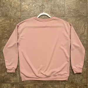 Dusty Rose Pink Oversized Crewneck Sweatshirt | Size Medium | Cozy Casual Lounge thumbnail 4