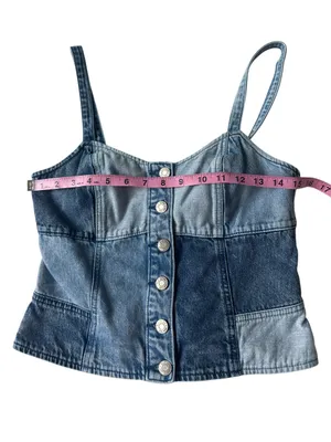 Gap Patchwork Denim Corset Top thumbnail 5
