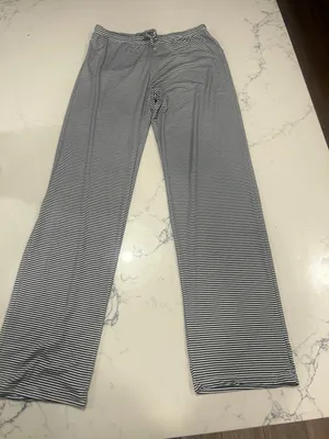 Black & White Striped Lounge Pants size medium thumbnail 1