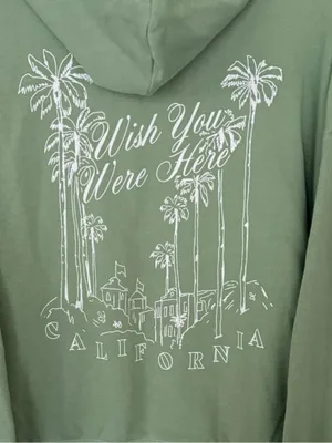 VICTORIA’S SECRET PINK Beverly Hills Zip Up Ivy Fleece Full Zip Hoodie Green L thumbnail 5