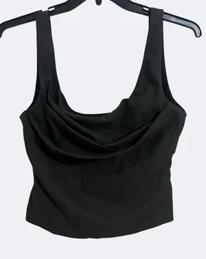 Zara Black Draped Tank Top thumbnail 1