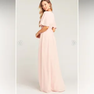 Show Me Your Mumu Emily Empire Maxi Dress Dusty Blush Crisp Size XS NWT NEW thumbnail 2