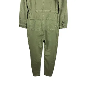 Free People M Army Green Utility Jumpsuit Boiler Suit Coverall Zip Front thumbnail 5