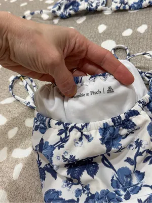 Abercrombie Bikini Set floral triangle tie top cheeky bottoms sides adjustable thumbnail 3