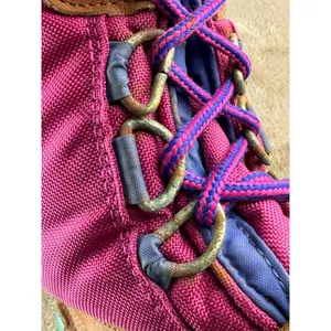 90s Vintage Eddie Bauer Duck Boots Womens 6 Colorblock Teal Magenta Blue Rare thumbnail 2
