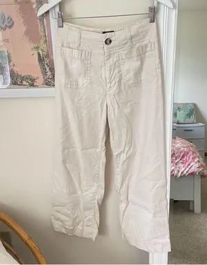 Anthropologie Maeve Colette Wide Leg Cropped Patch Pocket Linen Pants in Size 25 thumbnail 5