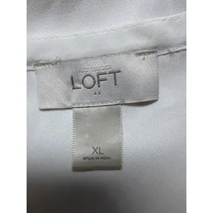LOFT White Embroidered Sleeveless Tank‎ Top Women's XL Casual Beach Vacation thumbnail 3
