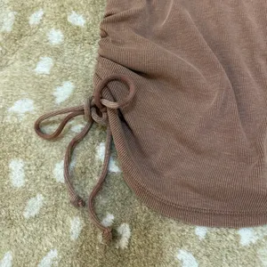 Pilcro Anthropologie brown ruched side tie tank top women’s size XXS thumbnail 5