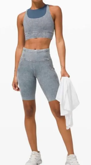 Lululemon Fast and Free Short 10" */ce Dye Ice Wash Asphalt Grey Size 6 thumbnail 1