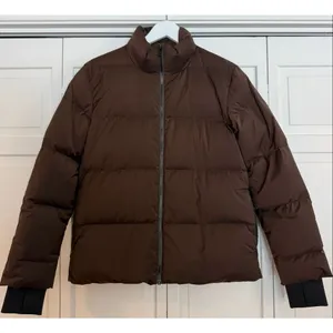 Theory brown stand up collar down fill puffer jacket size small thumbnail 3