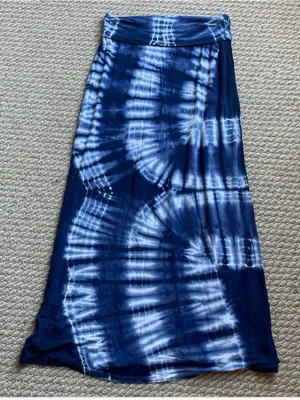 Triumph Navy and White Tie-Dye Maxi Skirt thumbnail 1