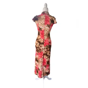 Vintage MOA MOA Floral Print Women's Midi Semi-Sheer Dress thumbnail 4
