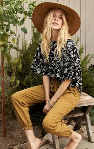 Anthropologie Women's Large Pants Rhys Utility‎ Jogger Moss Yellow Green thumbnail 1