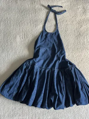 Free People Denim Bubble Mini Dress thumbnail 1
