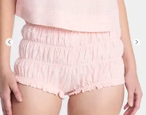 Kacey Lee Light Pink Ruched Sleep Shorts thumbnail 1