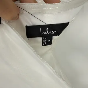 Lulus White Mesh Overlay Embroidered Jumpsuit Size M Bridal Bachelorette Wedding thumbnail 4