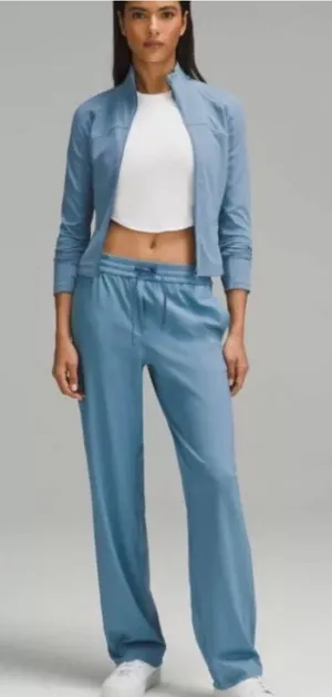 Lululemon Luxtreme‎ Straight-Leg Mid-Rise Pants Trouser Utility Blue Travel City thumbnail 1