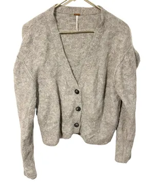 Free People Size XS‎ Eclair Alpaca Slouchy Oversized Cardigan Sweater thumbnail 1