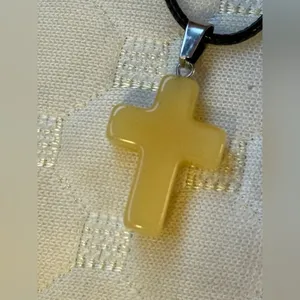 Gold Cross Pendant Necklace thumbnail 2