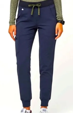 FIGS Zamora 6-Pocket Jogger Scrub Pants Quiet Navy Blue Sz Large TALL thumbnail 1
